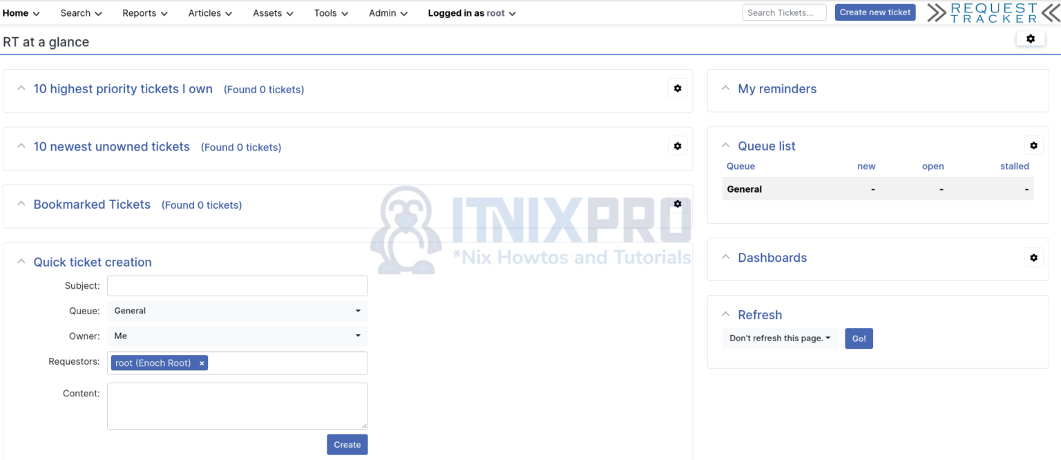 Install Request Tracker (RT) on Debian 10 - itnixpro.com