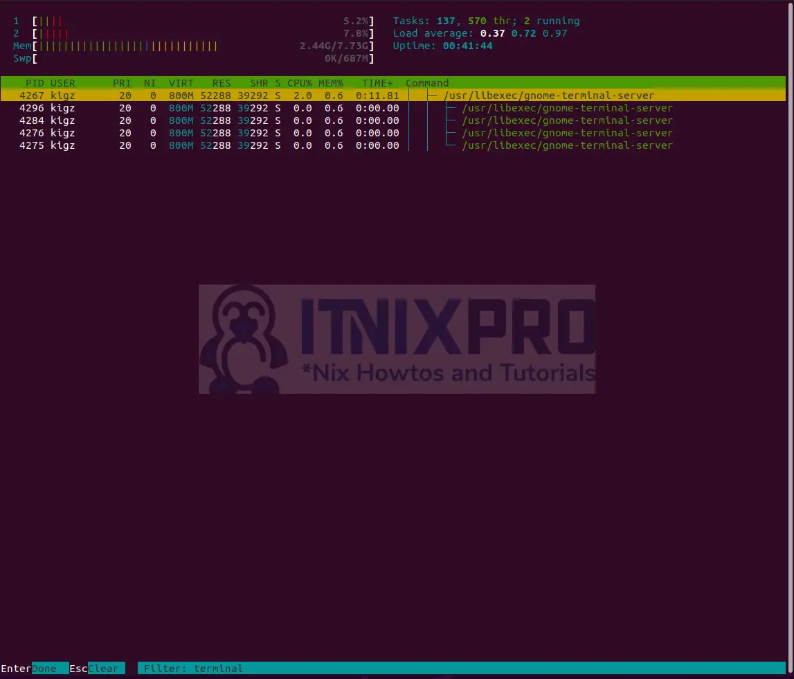 Install htop command on Ubuntu 22.04