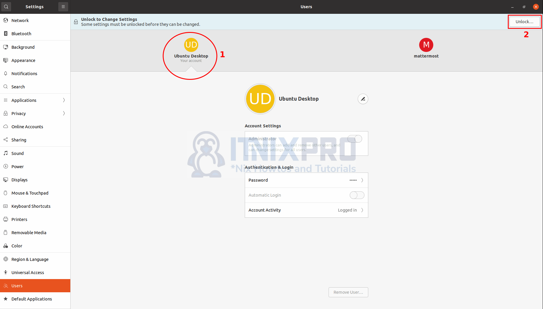 Enable and disable automatic login on Ubuntu 22.04