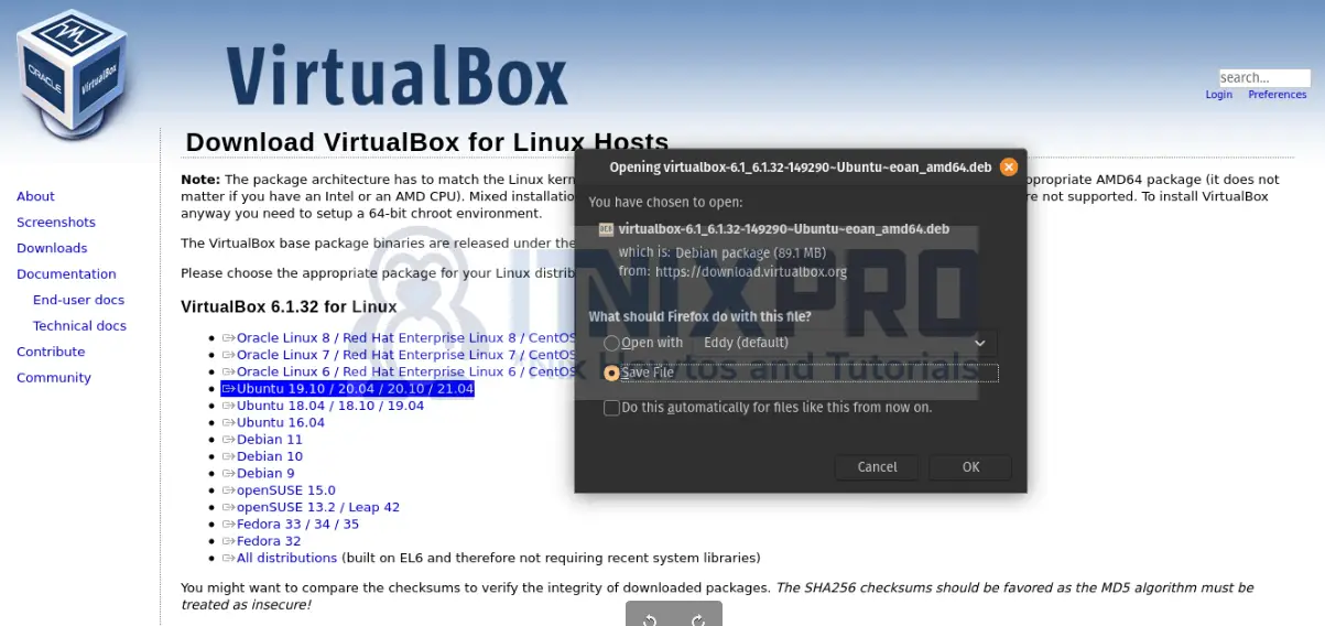 Install VirtualBox on Pop OS