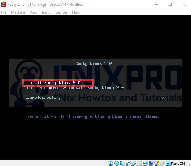 Install Rocky Linux 9 on VirtualBox