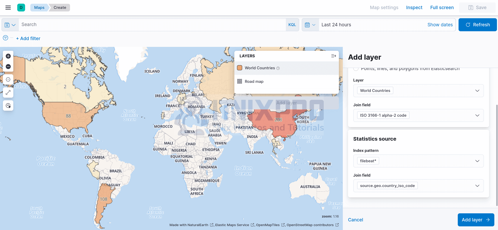 Create Data Map Visualization in Kibana