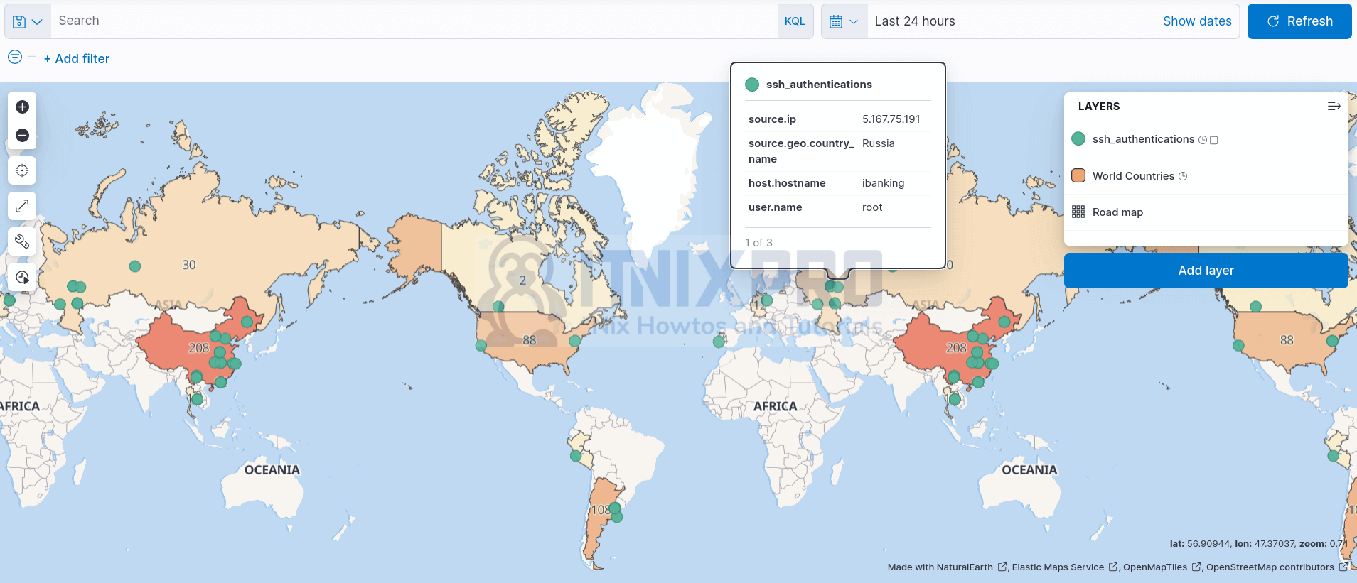 create data map visualization in Kibana