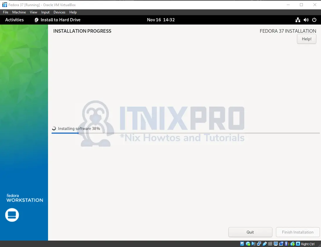 Install Fedora 37 on VirtualBox