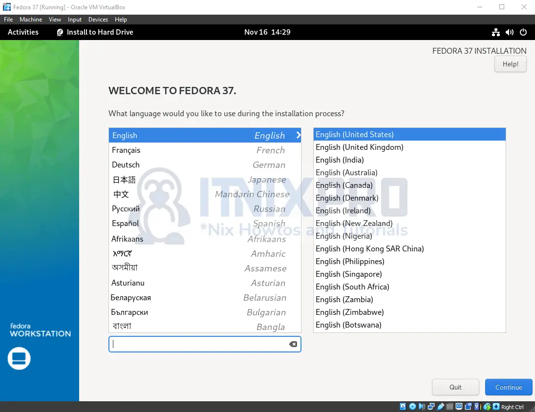 Install Fedora 37 on VirtualBox