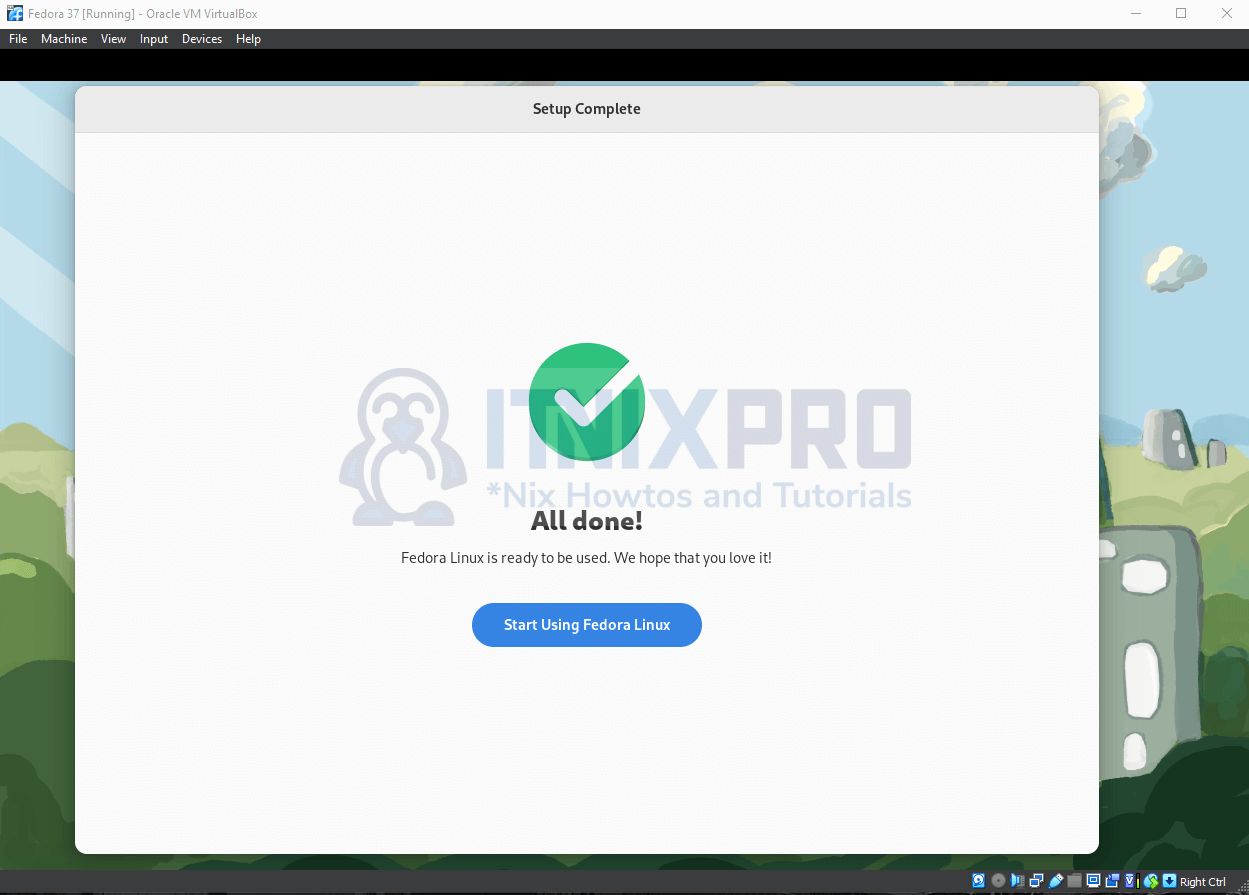 Install Fedora 37 on VirtualBox