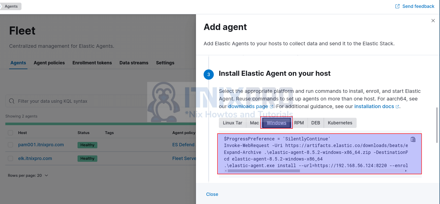 Install Elastic Agents on Windows Systems