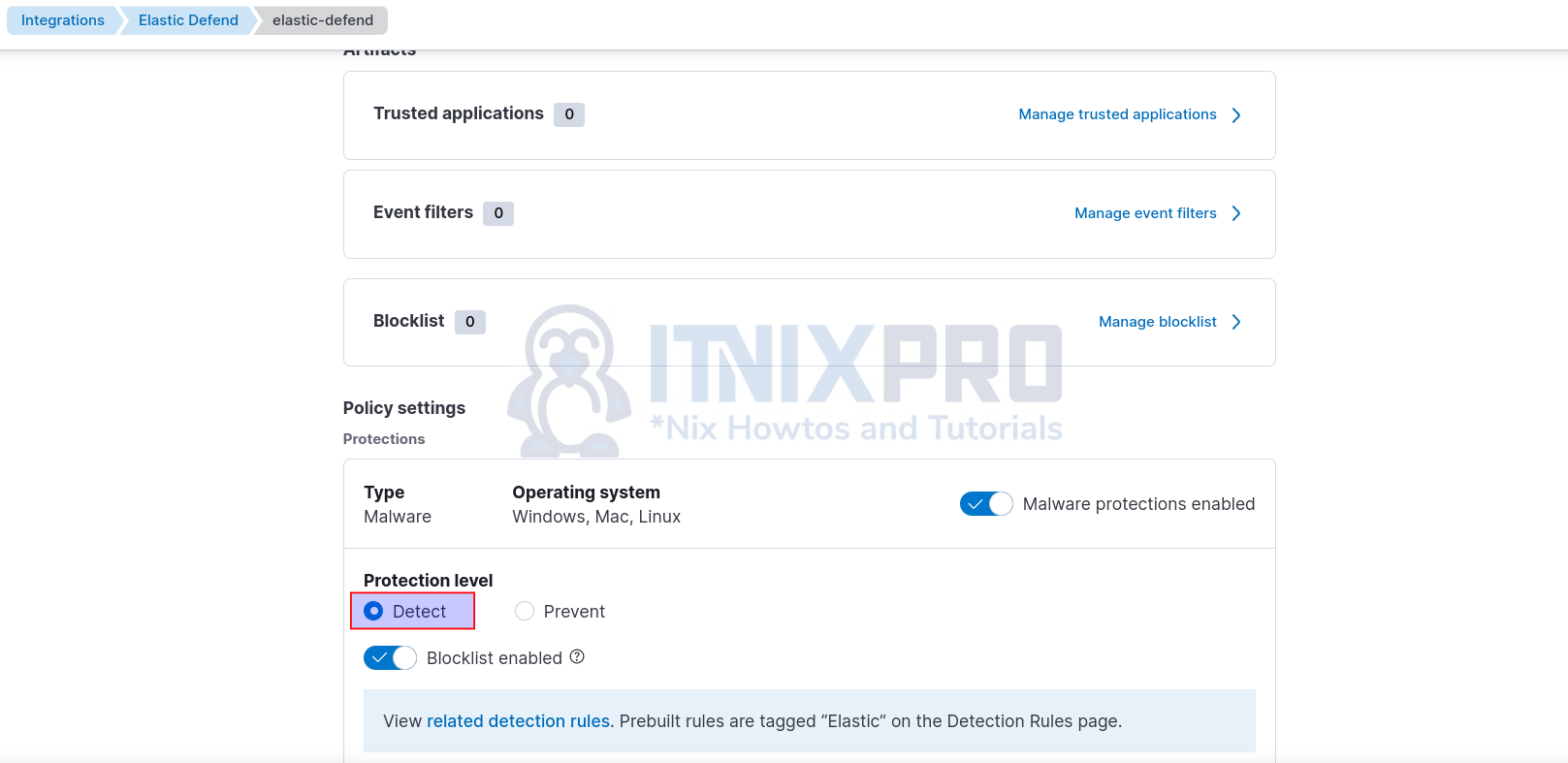 Configure Elastic Endpoint Security Malware Detection and Prevention