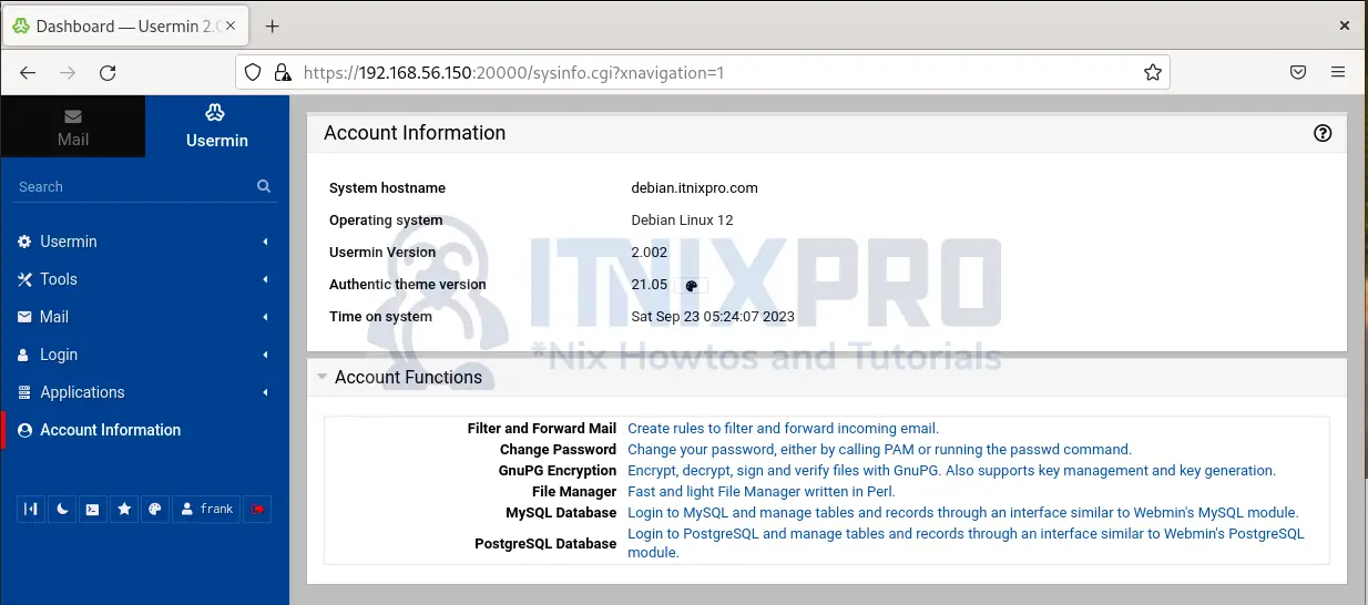 Install Usermin on Debian 12