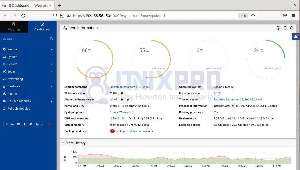 Install Webmin on Debian 12