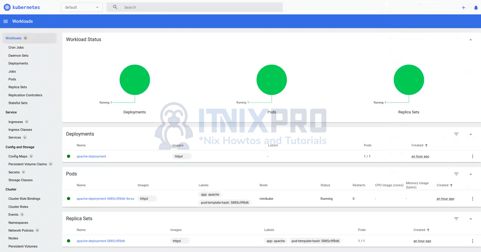 minikube applications dashboard